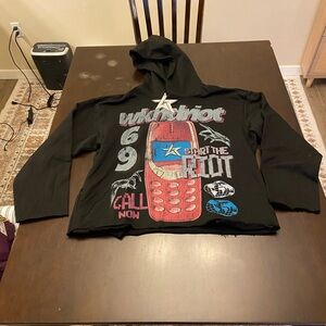 Black Hoodie with Red Graphic